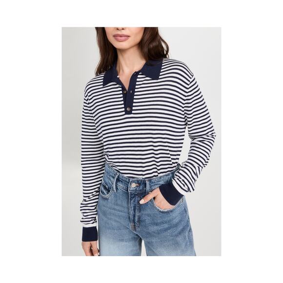 La Ligne Sweaters - La Ligne Navy and White Striped Sweater
